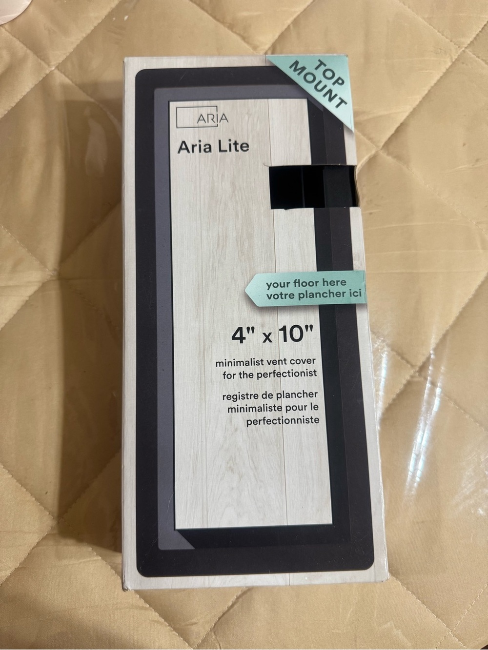 Aria Lite 4”x10”  Vent Cover Top Mount Black NEW